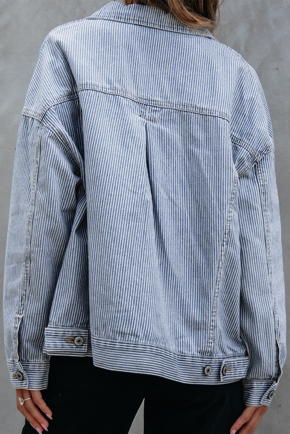 Wild Wind Washed Oversize Pocketed Denim Jacket