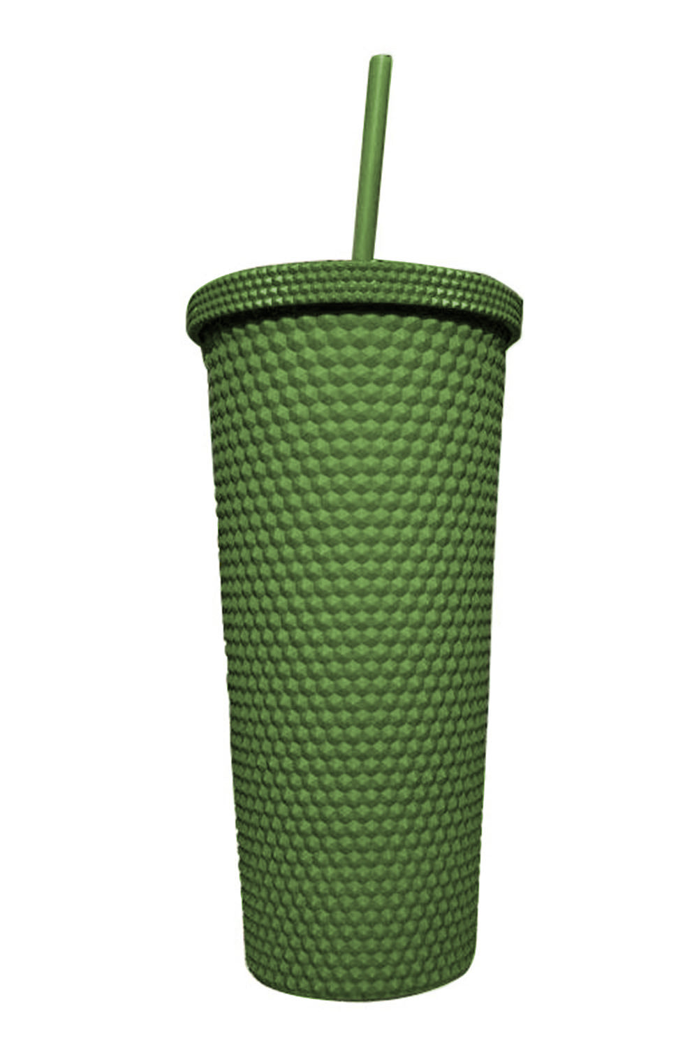 Matte Finish Diamond Textured Shell with Lid and Straw Tumblers