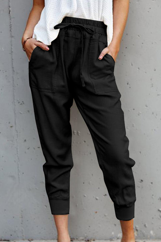 Black Causal Pockets Pants