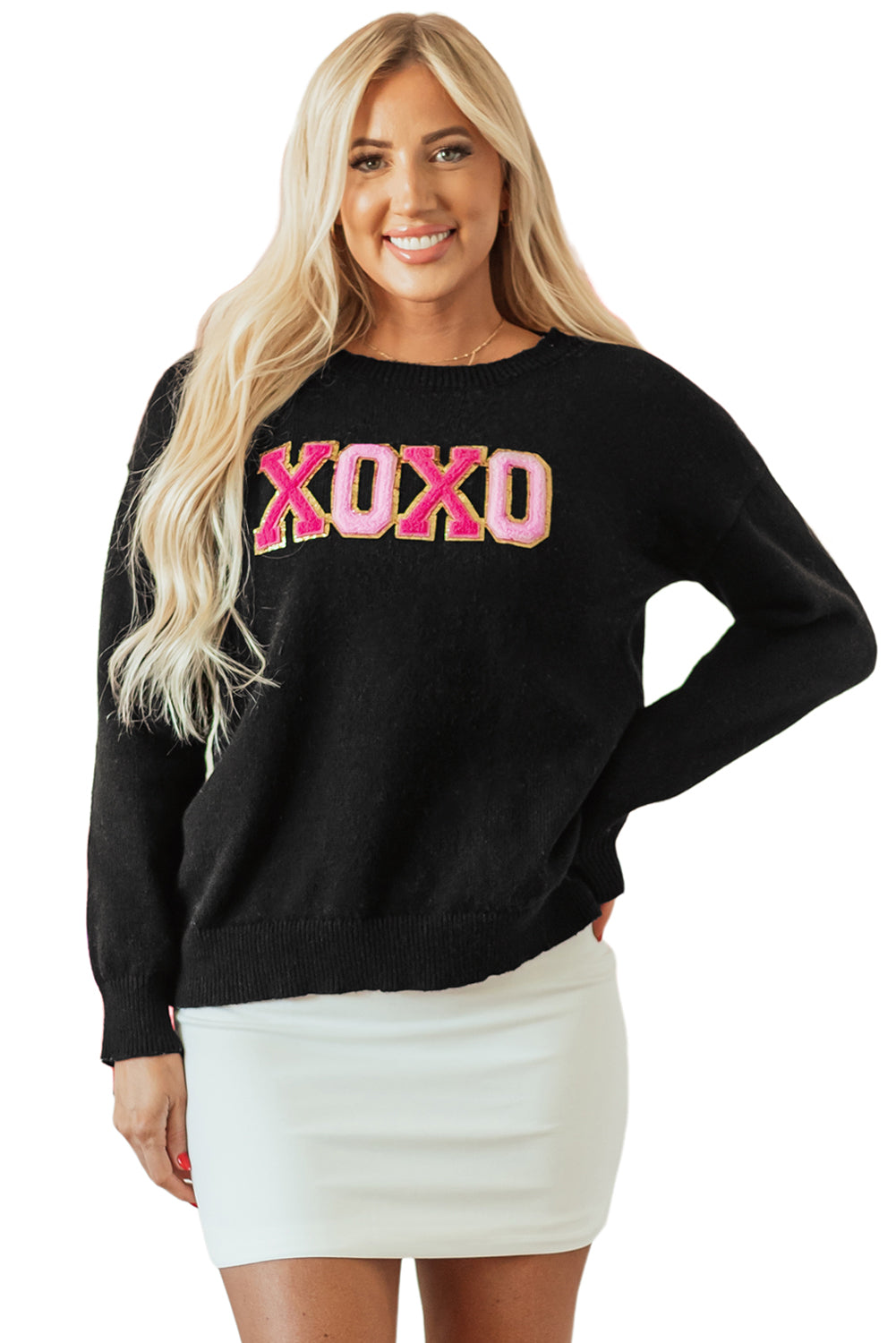 White Holly Jolly Round Neck Casual Sweater