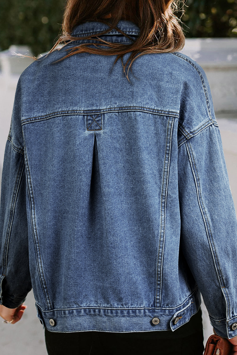 Wild Wind Washed Oversize Pocketed Denim Jacket