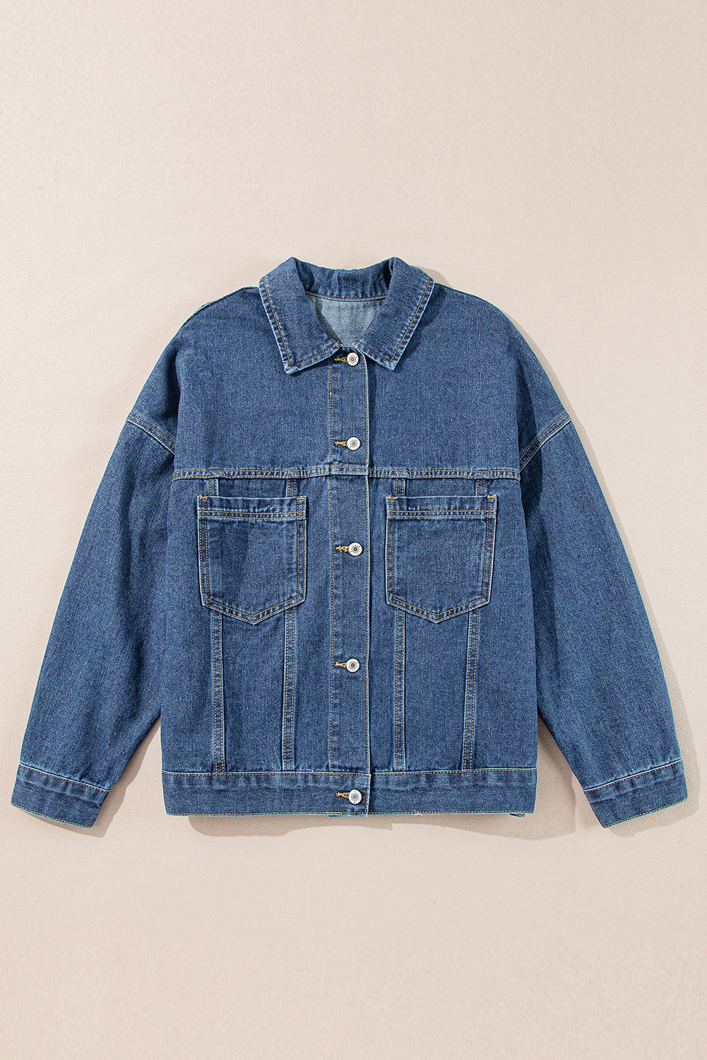 Wild Wind Washed Oversize Pocketed Denim Jacket