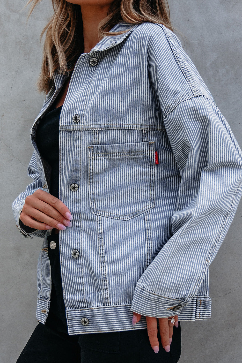 Wild Wind Washed Oversize Pocketed Denim Jacket