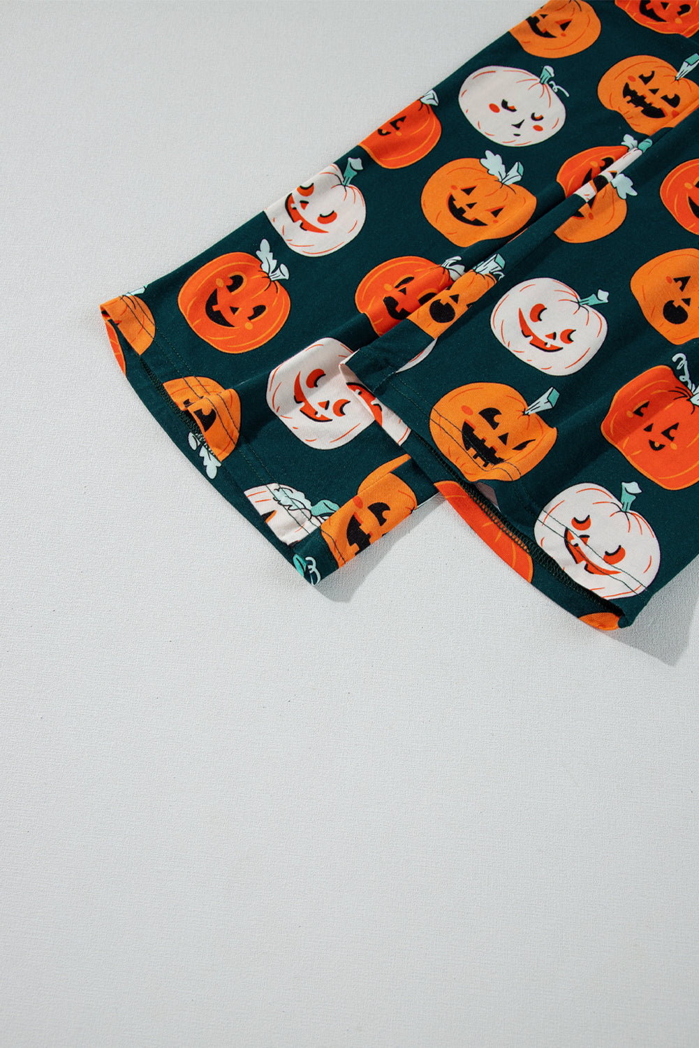 Black Halloween Pattern Short Sleeve Shirt Pajama Set